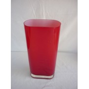 Heavy red glass vase